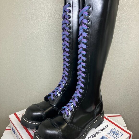 Vintage Steel Toe 20-eye Gripfast England Womens US 8.5 nps grinders dr. martens - Picture 5 of 16